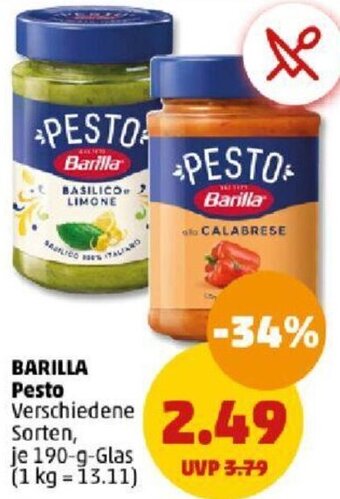 PENNY BARILLA Pesto 190 g Glas Angebot