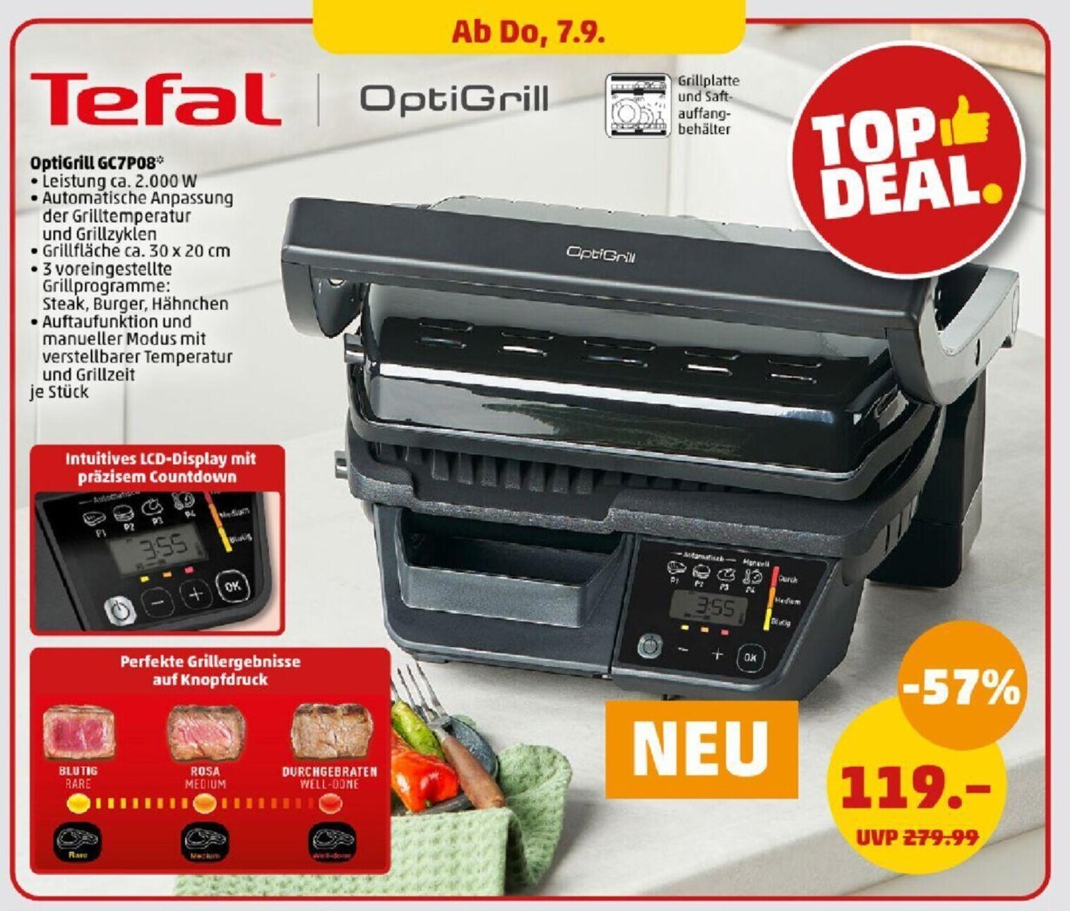 Tefal OptiGrill GC7P08 Angebot bei PENNY