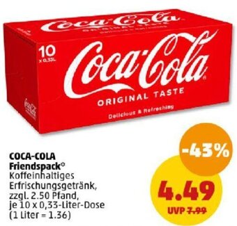 PENNY COCA-COLA Friendspack 10 x 0,33-Liter-Dose Angebot