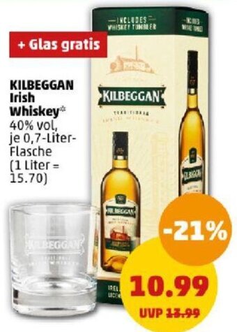 PENNY KILBEGGAN Irish Whiskey 0,7-Liter-Flasche Angebot