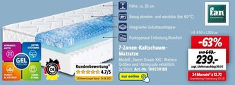 Lidl f.a.n. 7-Zonen-Kaltschaum Matratze Angebot