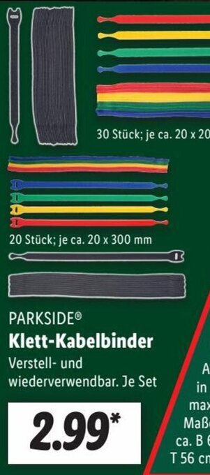 Lidl PARKSIDE Klett-Kabelbinder Angebot