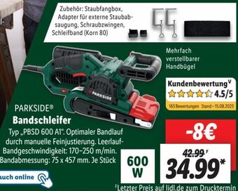 Lidl PARKSIDE Bandschleifer PBSD 600 A1 Angebot