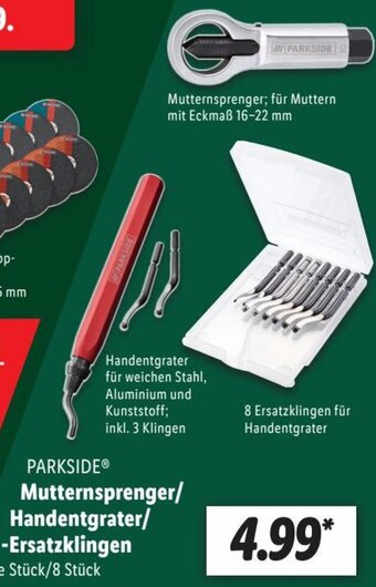 Lidl PARKSIDE Mutternsprenger/ Handentgrater/ Ersatzklingen Angebot