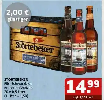 Getränke Quelle Störtebeker Pils, Schwarzbier, Bernstein Weizen Angebot