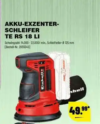 Leitermann Baumarkt Akku-exzenterschleifer Te Rs 18 Li Angebot