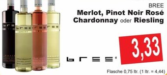 Getränke Göbel BREE Merlot, Pinot Noir Rosé Chardonnay oder Riesling Flasche 0,75 ltr. Angebot