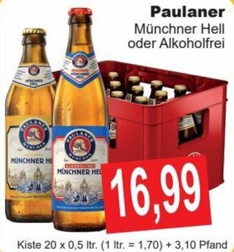 Getränke Göbel Paulaner Münchner Hell oder Alkoholfrei Kiste 20 x 0,5 ltr. Angebot