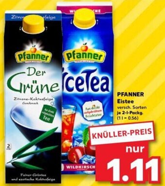 Kaufland PFANNER Eistee 2 L Packg. Angebot