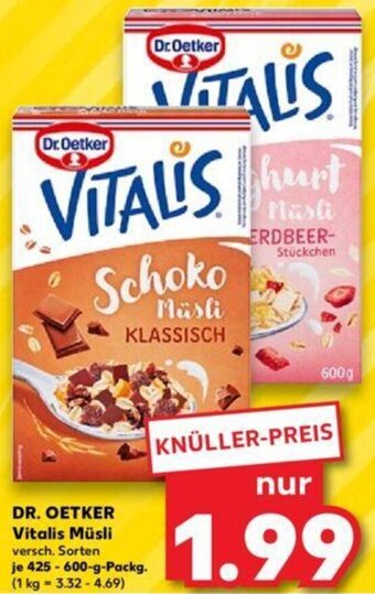 Kaufland DR. OETKER Vitalis Müsli 425-600-g-Packg. Angebot