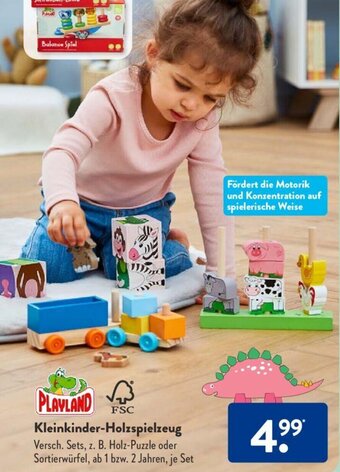 Aldi Süd PLAYLAND Kleinkinder-Holzspielzeug Angebot