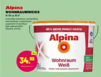 Leitermann Baumarkt Alpina Wohnraumweiss Angebot