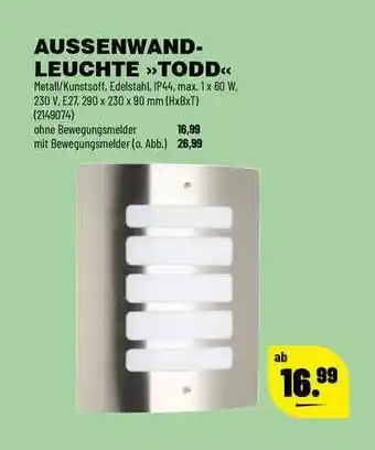 Leitermann Baumarkt Aussenwandleuchte „todd” Angebot