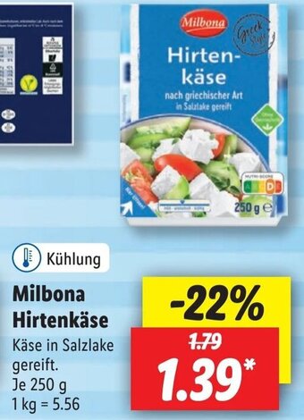 Lidl Milbona Hirtenkäse 250 g Angebot