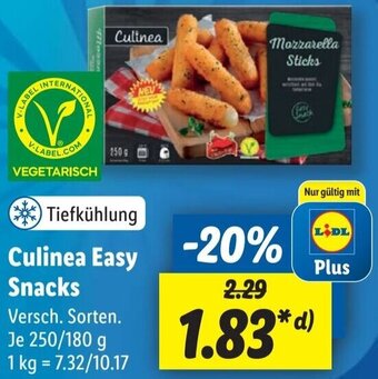 Lidl Culinea Easy Snacks 250/180 g Angebot