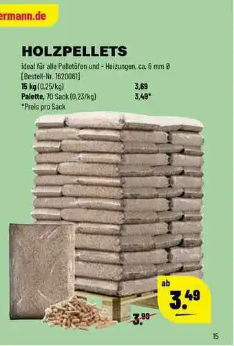 Leitermann Baumarkt Holzpellets Angebot