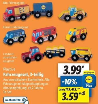 Lidl Playtive Fahrzeugeset, 3-teilig Angebot