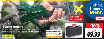 Lidl PARKSIDE 20 V Akku-Astschere PAAS 20-Li A1 Angebot