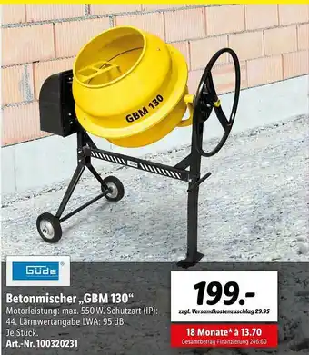 Lidl Güde Betonmischer „gbm 130” Angebot