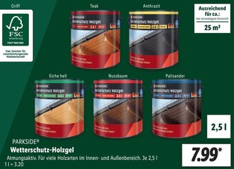 Lidl PARKSIDE Wetterschutz Holzgel 2,5 L Angebot