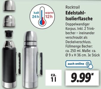 Lidl Rocktrail Edelstahl Isolierflasche Angebot