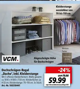 Lidl Vcm Dachschrägen-regal „dacho”, Inkl. Kleiderstange Angebot