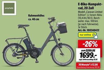 Lidl Prophete E-Bike Kompaktrad, 20 Zoll Angebot