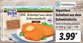 Lidl Alpenfest Schnitzel aus dem Schweinelachs 500 g Angebot