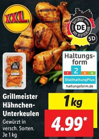 Lidl Grillmeister Hähnchen Unterkeulen 1 kg Angebot