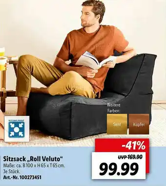 Lidl Sitzsack „roll Veluto” Angebot