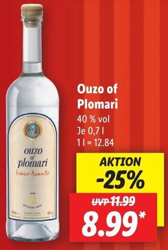 Lidl Ouzo of Plomari 0,7 L Angebot