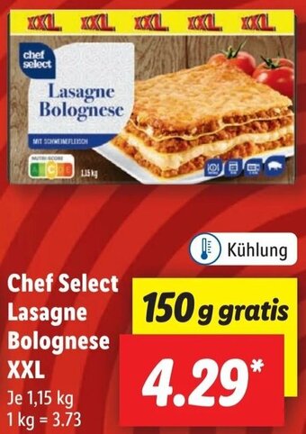 Lidl Chef Select Lasagne Bolognese XXL 1,15 kg Angebot