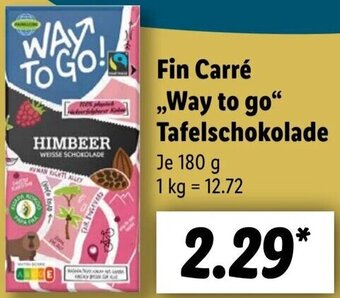 Lidl Fin Carré ,,Way to go" Tafelschokolade 180 g Angebot