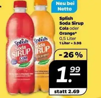 NETTO Splish Soda Sirup Cola Oder Orange Angebot