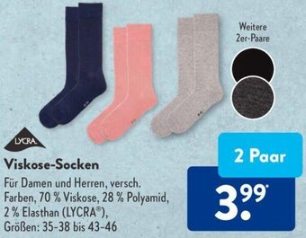 Aldi Süd Viskose-Socken 2 Paar Angebot