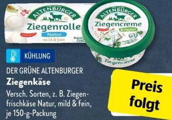 Aldi Süd DER GRÜNE ALTENBURGER Ziegenkäse 150 g Packung Angebot