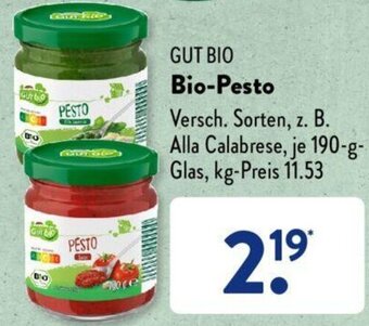 Aldi Süd GUT BIO Bio-Pesto 190-g-Glas Angebot