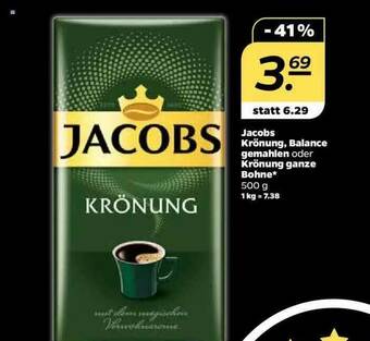 NETTO Jacobs Krönung, Balance Gemahlen Oder Krönung Ganze Bohne Angebot