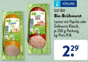 Aldi Süd GUT BIO Bio-Brühwurst 250 g Packung Angebot