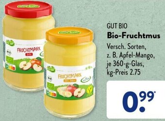 Aldi Süd GUT BIO Bio-Fruchtmus 360 g Glas Angebot