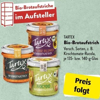 Aldi Süd TARTEX Bio-Brotaufstrich 135 bzw. 140-g-Glas Angebot