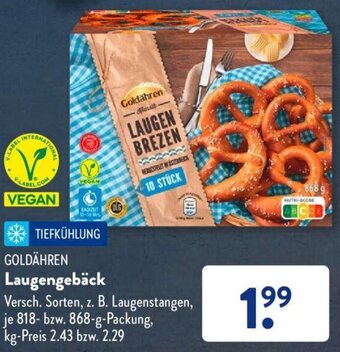 Aldi Süd GOLDÄHREN Laugengebäck 818-868 g Packung Angebot