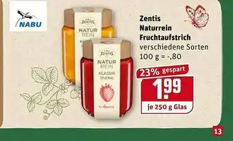 REWE Kaufpark Zentis Naturrein Fruchtaufstrich Angebot