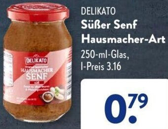 Aldi Süd DELIKATO Süßer Senf Hausmacher-Art 250-ml-Glas Angebot