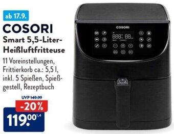 Aldi Süd COSORI Smart 5,5-Liter Heißluftfritteuse Angebot