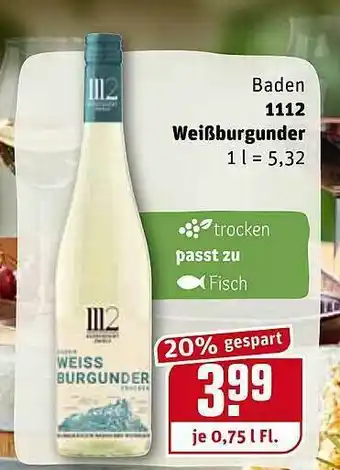 REWE Kaufpark Baden 1112 Weißburgunder Angebot