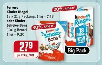 REWE Kaufpark Ferrero Kinder Riegel Oder Kinder Schoko-bons Angebot