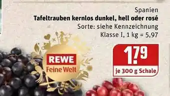 REWE Kaufpark Tafeltrauben Kernlos Dunkel, Hell Oder Rosé Angebot