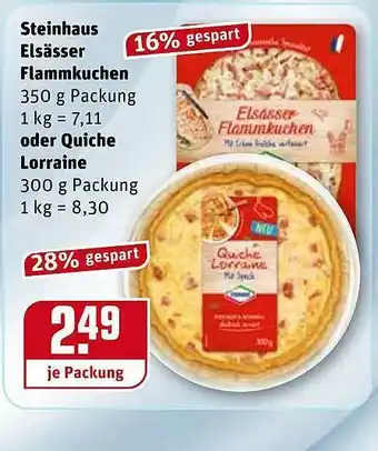 REWE Kaufpark Steinhaus Elsässer Flammkuchen Oder Quiche Lorraine Angebot