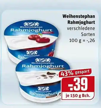 REWE Kaufpark Weihenstephan Rahmjoghurt Angebot